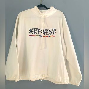 Key West Nautical Vintage Sweatshirt Stand Collar Drawstrings Size Xl Like New